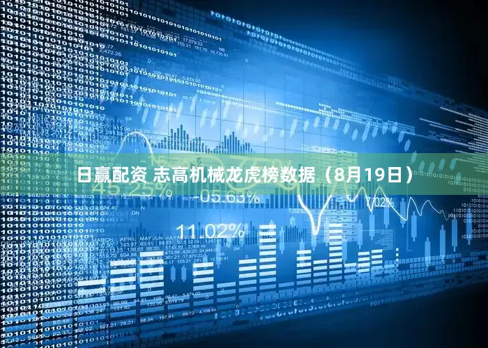 日赢配资 志高机械龙虎榜数据（8月19日）